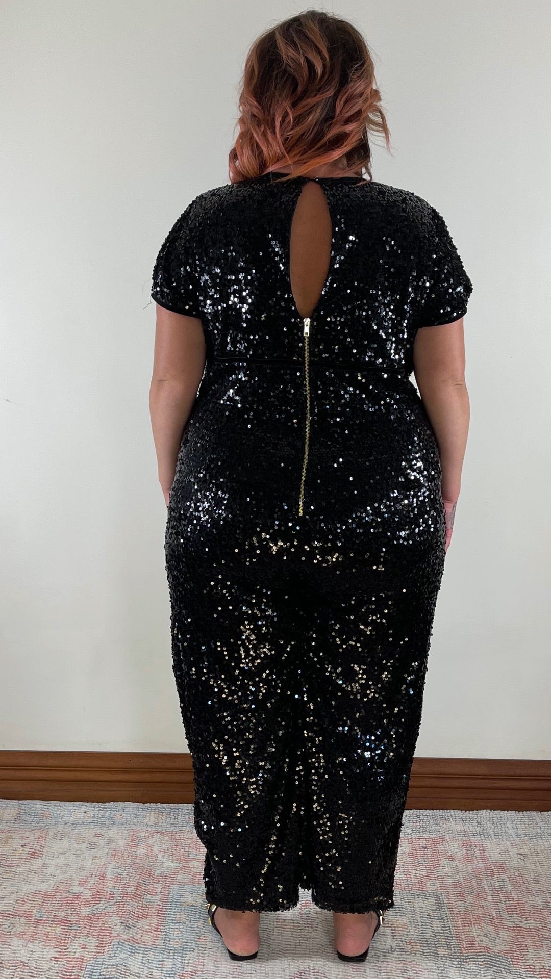 Becca Sequin Plunge Jumpsuit