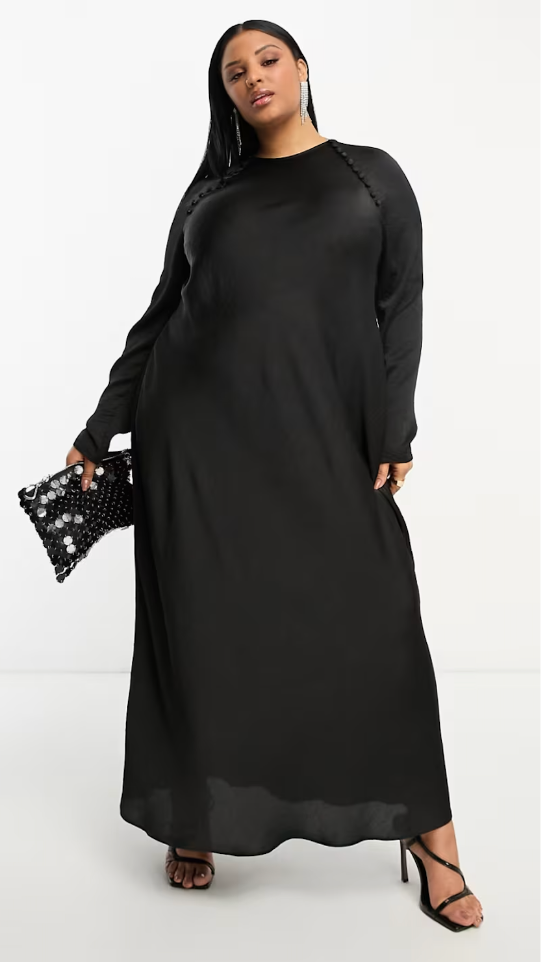 Curve Satin Biased Maxi Dress