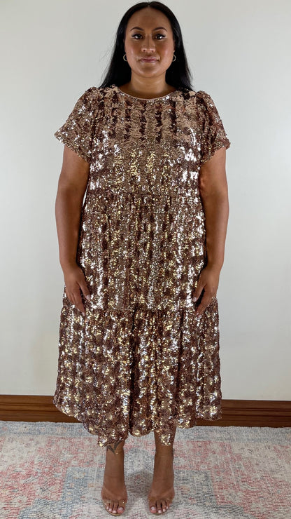 Bernadette Sequined Midi Dress