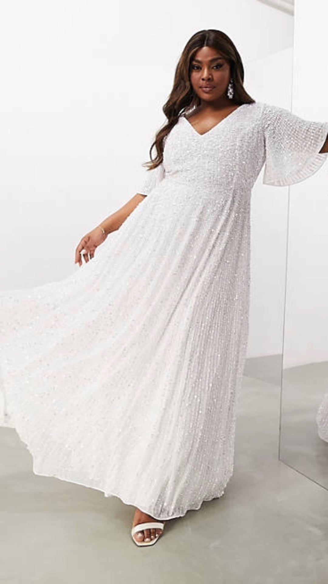 Flutter Sleeve Maxi Dress