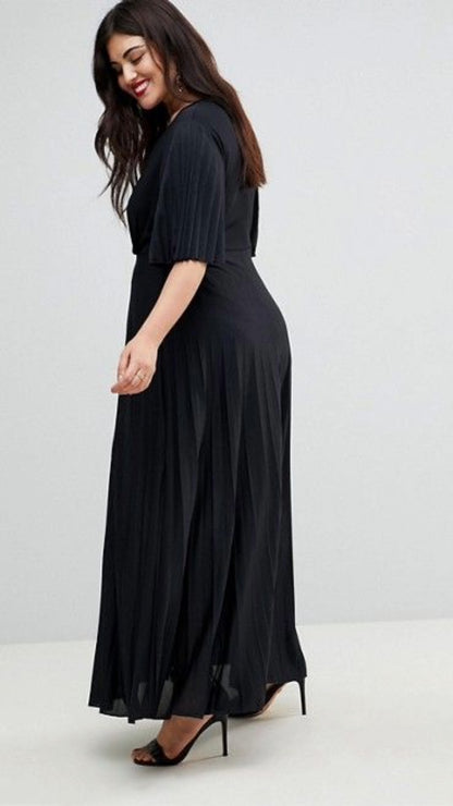 Kimono Pleated Maxi Dress