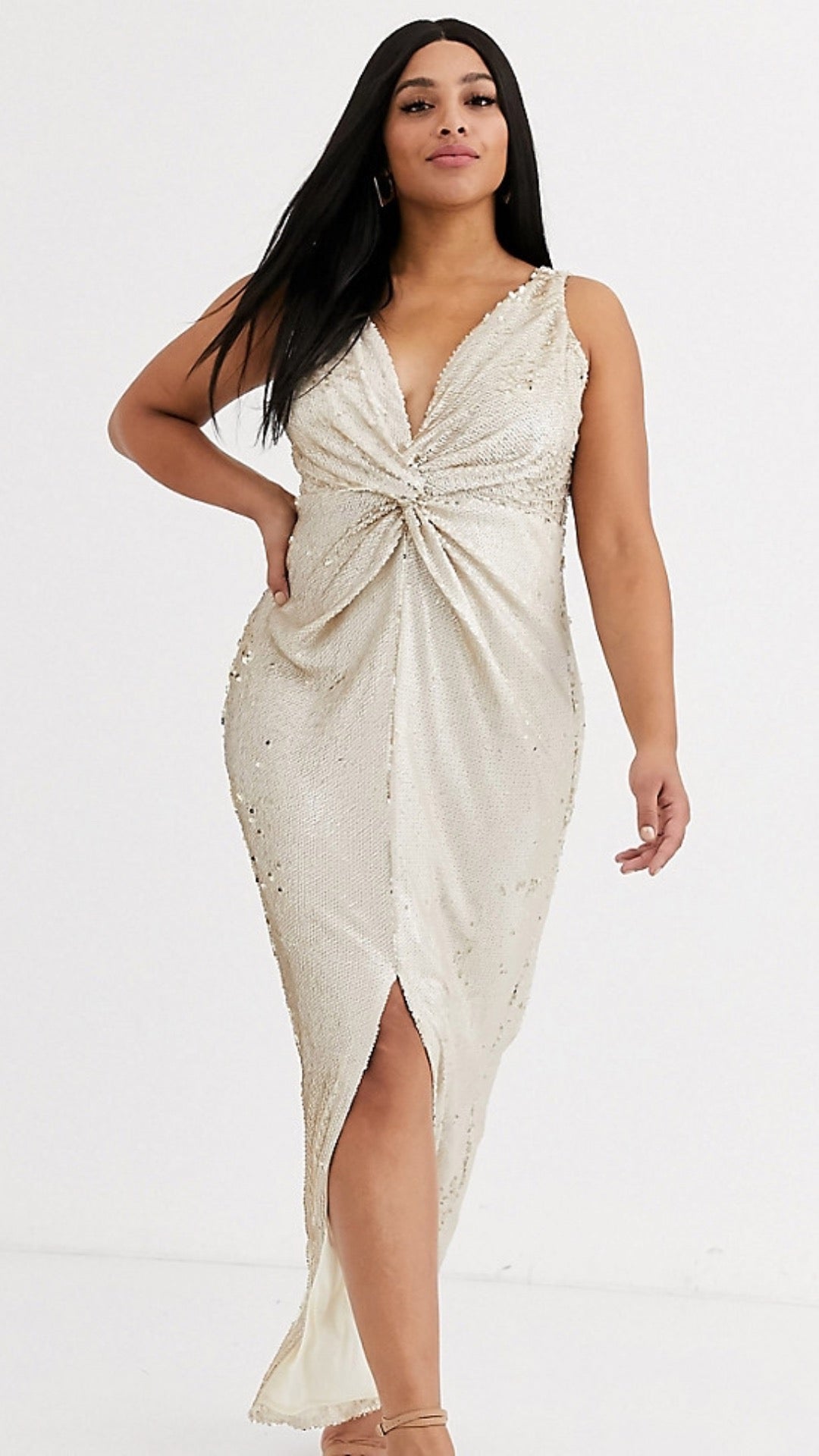 Wrap Front Sequin Dress